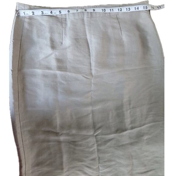 EILEEN FISHER Skirt Raw Silk Midi Straight High Waist Side Zip Gray size PS - Picture 6 of 8